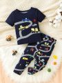 Infant Boys' Comfy Stretchy Car Patterned Two Piece Homewear Set