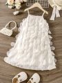 Toddler Girls' Sweetheart Neckline Sleeveless Dress For Summer