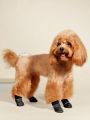 4pcs Fleece Dog Snow Boots For Small And Medium Pets, Keep Warm And Indoor/outdoor Use