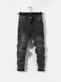 SHEIN Teen Boys' Distressed Jeans