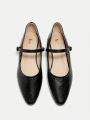 SHEIN Women'S Fashionable And Comfortable Black Flat Shoes