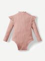 SHEIN Baby Girl Casual And Comfy Ruffle Trim Bodysuit