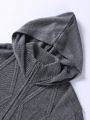 Men's Slim Fit Hooded Zip-front Cardigan With Pockets