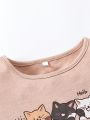 Baby Girls' Cute Casual Animal Print Short Sleeve T-Shirt, Pack Of 3