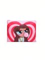 SHEIN X Tay Mills 3pcs Travel Storage Bag With Cartoon Pattern, Cute Little Girl Design Decoration