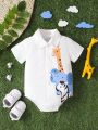 Baby Boy Casual Animal Print Short-Sleeved Bodysuit Summer Style