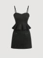 SHEIN MOD Women's Ruffle Trim Cami Top And A-line Skirt Set