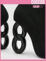 CUCCOO Trending Women Minimalist Sock Boots, Fabric Sculptural Heeled Fashion Boots