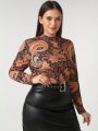 cha5rlie Plus Size All Over Printed T-shirt