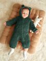 Cozy Cub Unisex Newborn Solid Color Double-sided Fleece Hooded Front Zipper Footie
