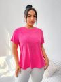 Daily&Casual Plus Size Color Block Short Sleeve Sports T-Shirt