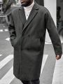 Manfinity Men'S Plus Size Double Breasted Woolen Long Coat