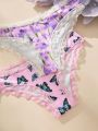 5pcs/Set Women'S Lace Trimmed Triangle Panties