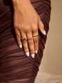 SHEIN SXY 3pcs/set Minimalist Fashionable Personalized Rings