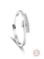 1pc Fashionable And Personalized 925 Sterling Silver Cubic Zirconia Ring, Ideal For Women's Date Gift