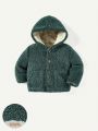 Cozy Cub Baby Boy Button Front Teddy Hooded Coat