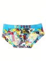 Men's Triangle Shaped Underwear With Letter & Character Print