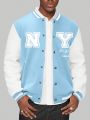 ROMWE Prep Men's College Style Jacket With Letter Print