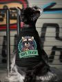 Geekydog 1pc Black Cute Raccoon Cartoon Printed Pet Dog/cat Vest