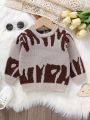 Baby Girl's Round Neck Long Sleeve Sweater