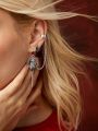 Game of Thrones X SHEIN 1set Vintage Metallic Ear Cuff & 1pair Stud Earrings & 1pair Dangle Earrings