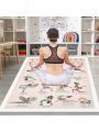 1pc Yoga Poses Printed Area Rug For Double Yoga Practice, Washable Bohemian Yoga Meditation Mat, Home Decorative Living Room, Bedroom, Room Carpet