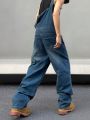 Manfinity Hypemode Men's Loose Fit Denim Overalls With Pockets