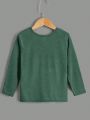 SHEIN Kids EVRYDAY Young Boy'S Casual Comfortable Color Block Long Sleeve T-Shirt