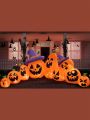 Joiedomi 12.5 FT Halloween Inflatable Pumpkin with Witch Hat Decor, 9 Pcs Halloween Blow Up Pumpkin with Built-in LEDs Decor for Halloween Outdoor Decoration Yard Garden Lawn Holiday Party Decoration