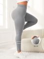 Yoga Basic Women's Plus Size Ribbed Sports Leggings