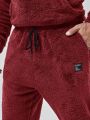 Manfinity Men's Plus Size Teddy Hoodie And Sweatsuit With Kangaroo Pockets