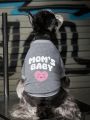 Debiesn 1pc Grey Pet Graphic Lettering Pink Heart Printed Warm Hoodless Sweatshirt For Cats And Dogs