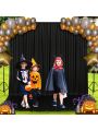10x10FT Black Backdrop Curtains for Party Wedding Baby Shower Birthday Photoshoot Halloween Decorations, Thick Wrinkle Free Polyester Black Background Drapes with Rod Pockets, 5x10FT 2 Panels