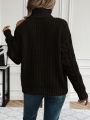 Women'S Cold Shoulder Loose Solid Color Sweater