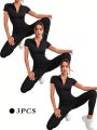 Yoga Basic Women's Stand Collar Zip Fly Sports Jumpsuit