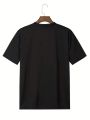 Men'S Plus Size Cross Shaped Print Short Sleeve T-Shirt