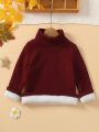 SHEIN Kids EVRYDAY Young Girl's Thermal High Neck T-Shirt