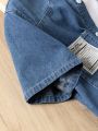 Teen Boys' New Casual Fashionable Slim Fit Water Wash Chambray Denim Jacket