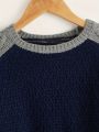 Baby Boy Contrast Raglan Sleeve Sweater