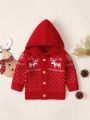Infant Boys' Christmas Pattern Hooded Cardigan
