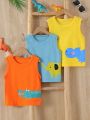SHEIN Young Boy Three-Piece Set Of Cute Printed Vests