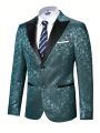 Manfinity Mode Men's Jacquard Turn-down Collar Suit