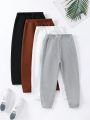 SHEIN Kids EVRYDAY Girls Simple, Comfortable And Versatile Classic Letter Printed Four-Piece Set Of Trousers And Sweatpants