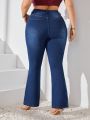 Plus Size Distressed Flared Jeans