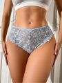Hollowed Out Lace Triangle Panties