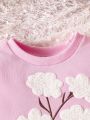 Baby Girls' Embroidered Long Sleeve Sweatshirt, Spring & Autumn