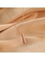 1pc Minimalist & Elegant Vertical Bars & Cubic Zirconia Geometric Necklace Suiting Daily Use For Women