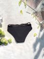 Lady'S Splice Lace Triangle Panties