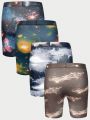 4pcs Men's Boxer Shorts With Starry Print