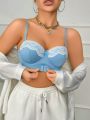1pc Lace Adorned Underwire Hook And Eye Front Closure Bra (Valentine'S Day Edition)